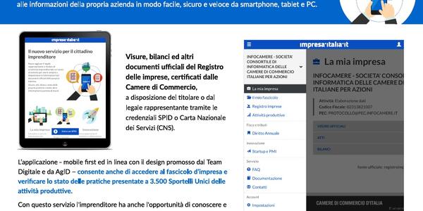 Con un click tutti i doc sul proprio smartphone: ecco il nuovo servizio impresa.italia.it