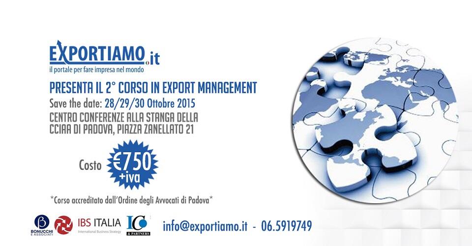 Al Via il Secondo Corso in EXPORT MANAGEMENT