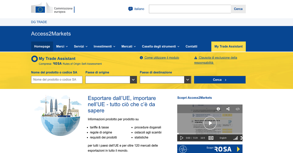 Access2Markets – Il Nuovo Portale UE di Export Compliance