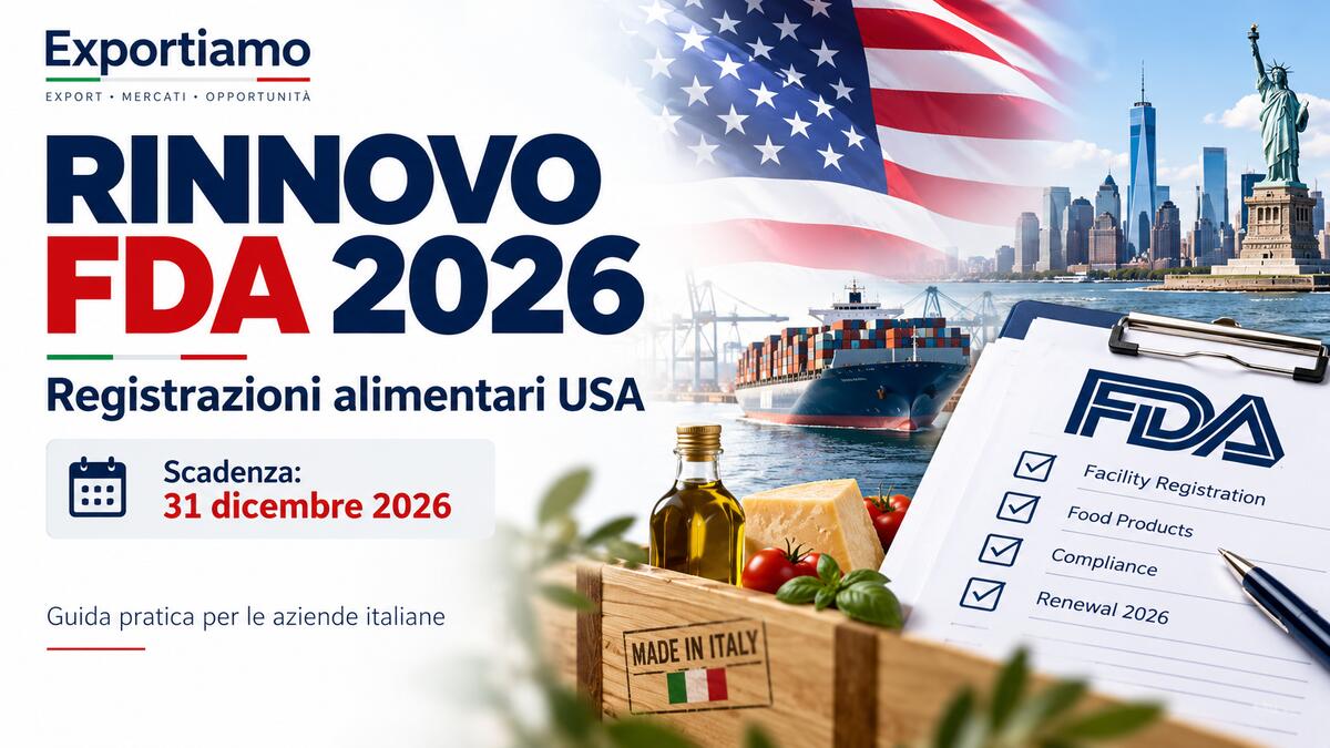 Rinnovo FDA 2026: scadenza 31 dicembre per le aziende alimentari