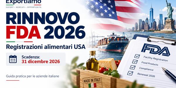 Rinnovo FDA 2026: scadenza 31 dicembre per le aziende alimentari